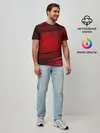 Мужская базовая футболка / 3D red Абстрактные линии