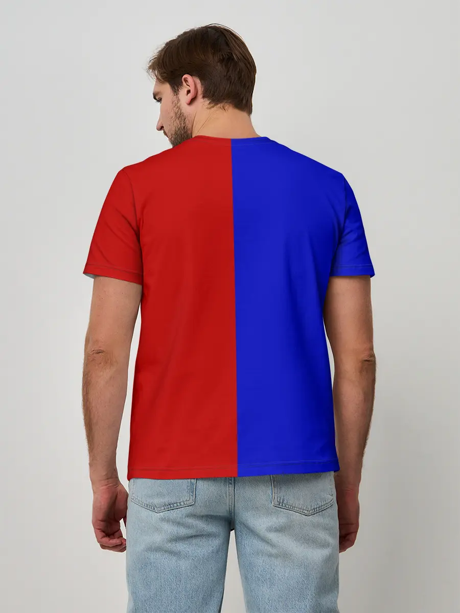 Мужская базовая футболка / Красно-синий