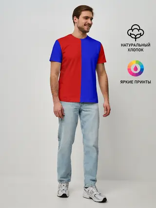 Мужская базовая футболка / Красно-синий