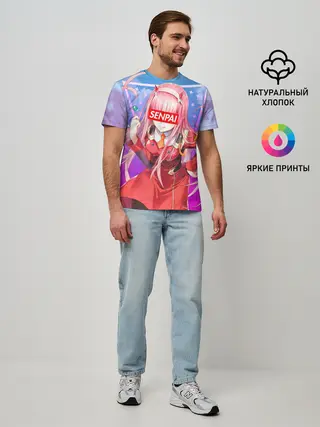 Мужская базовая футболка / Anime Senpai Girl pink