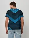 Мужская базовая футболка / 3D luxury blue abstract