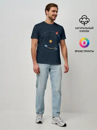 Мужская базовая футболка / Земля - Марс