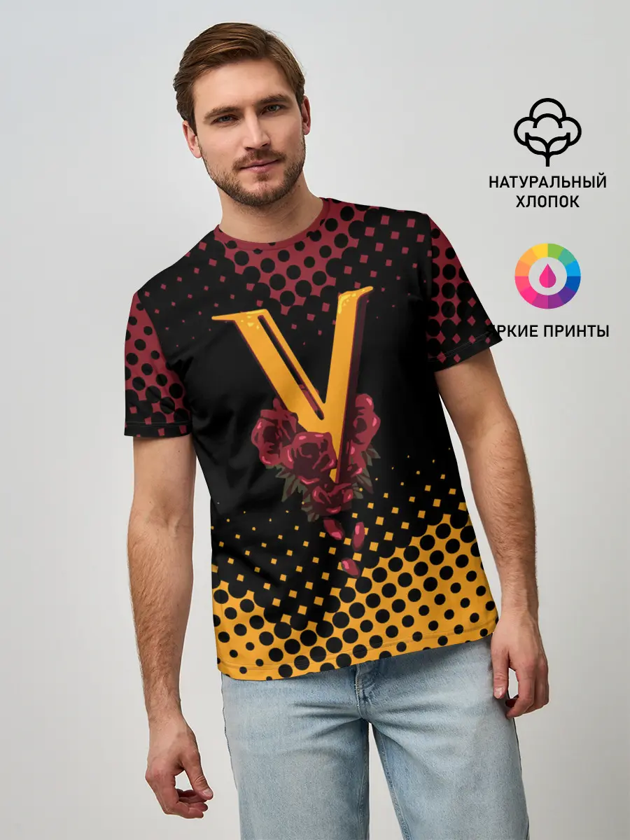 Мужская базовая футболка / CYBERPUNK 2077 / VALENTINO.