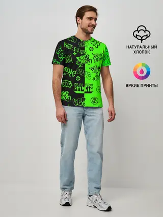 Мужская базовая футболка / Billie Eilish Graffiti two col