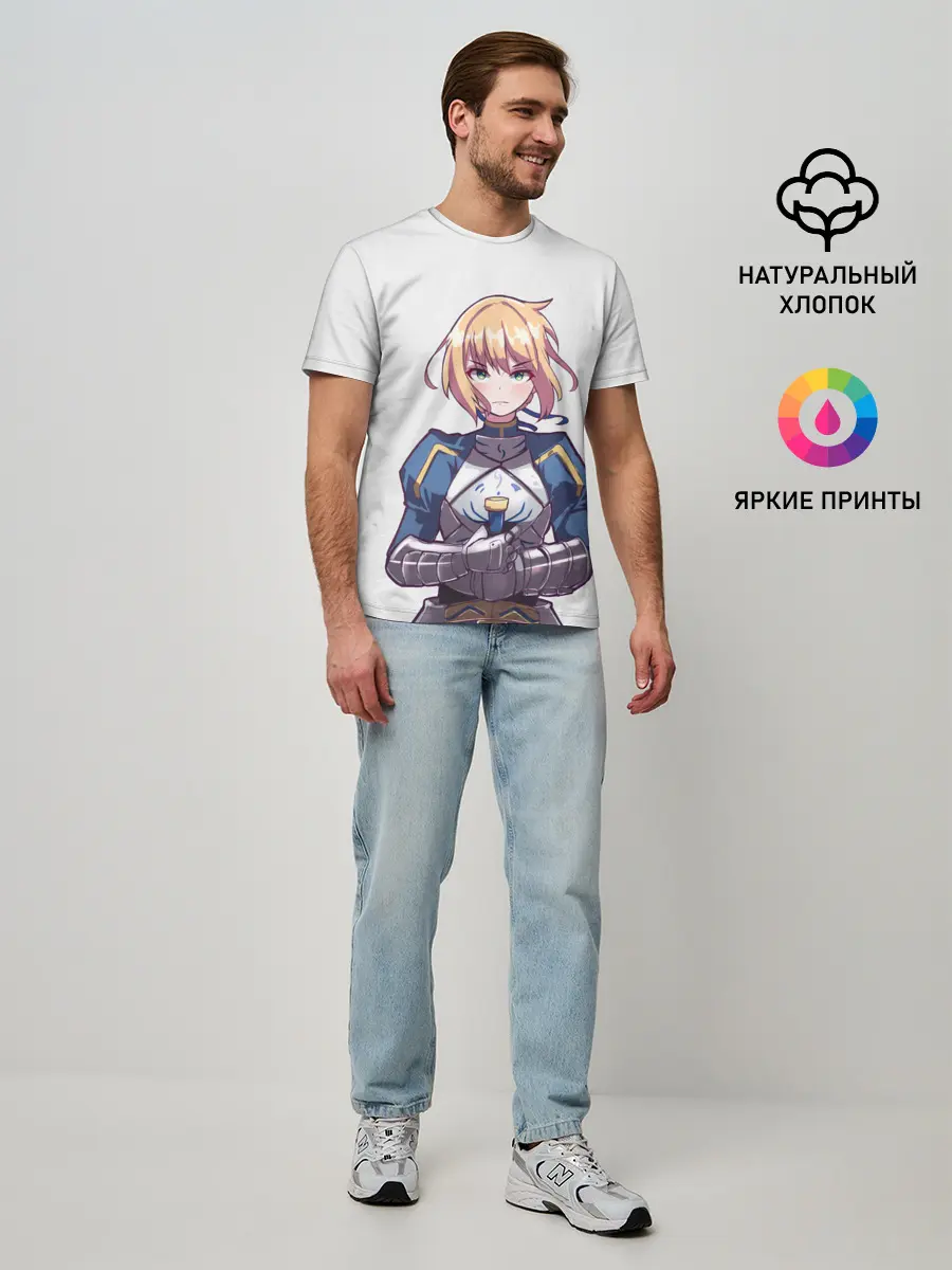 Мужская базовая футболка / Девушка рыцарь