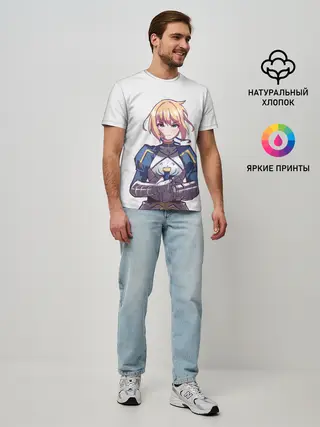 Мужская базовая футболка / Девушка рыцарь