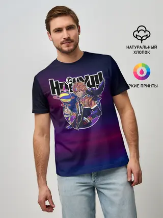 Мужская базовая футболка / Шоё Хината киберпанк Haikyu!!