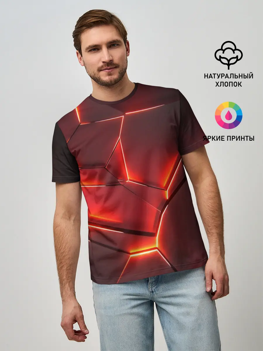 Мужская базовая футболка / ПЛИТЫ НА НЕОНЕ