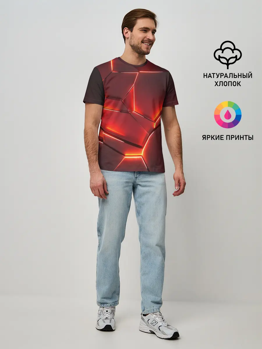 Мужская базовая футболка / ПЛИТЫ НА НЕОНЕ