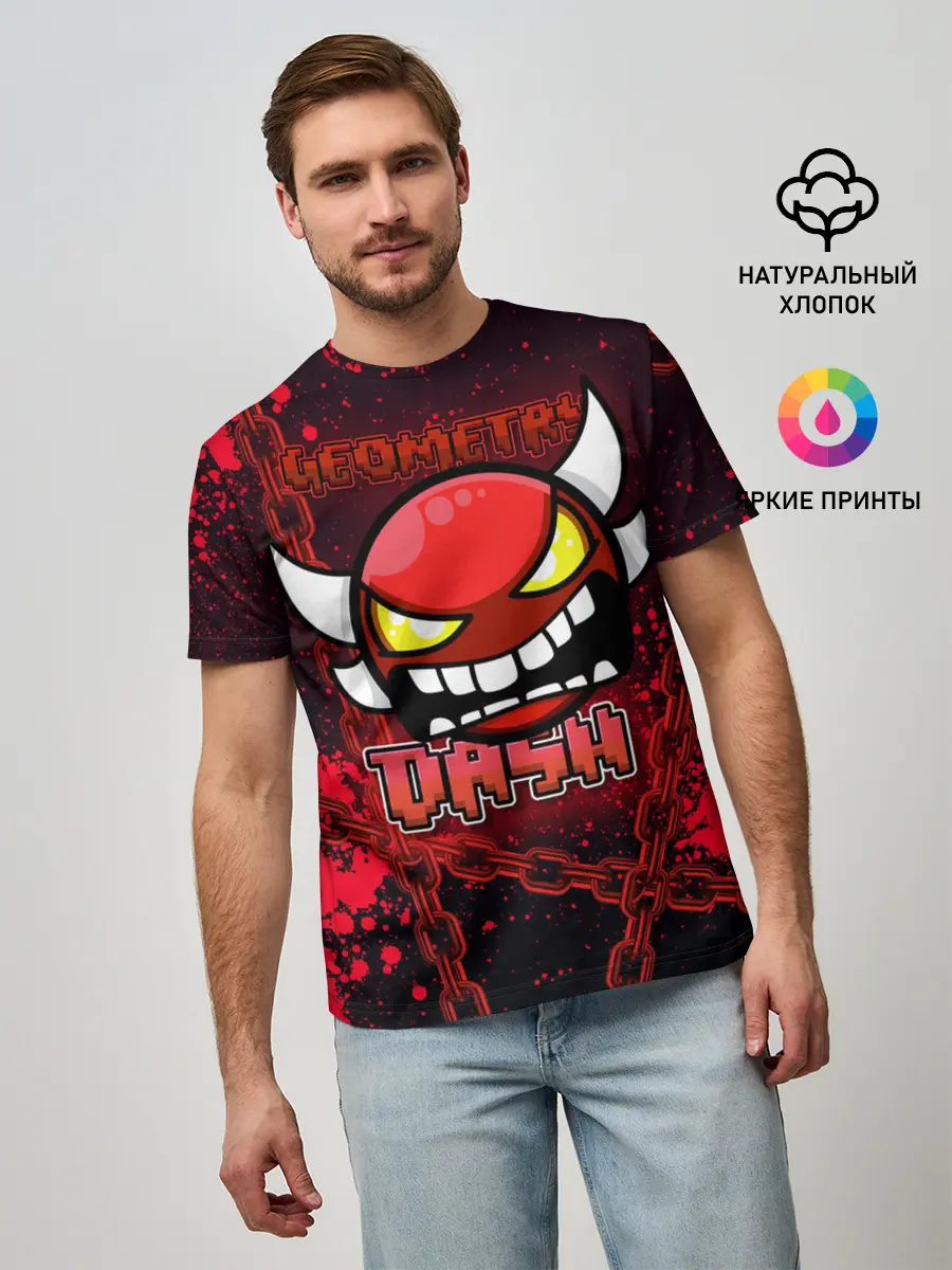 Мужская базовая футболка / Geometry Dash