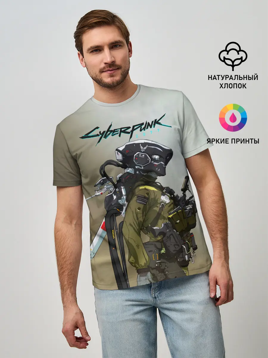 Мужская базовая футболка / Cyberpunk 2077|Киберпанк 2077