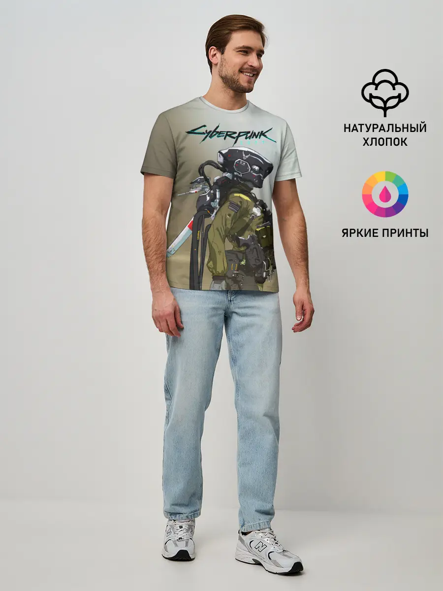 Мужская базовая футболка / Cyberpunk 2077|Киберпанк 2077