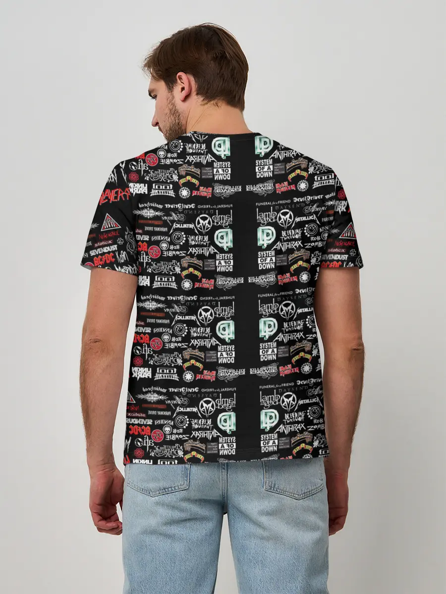 Мужская базовая футболка / ЛОГОТИПЫ РОК ГРУПП