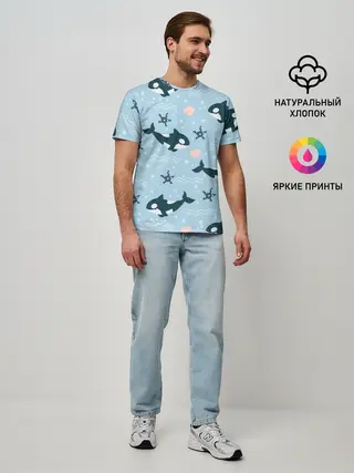 Мужская базовая футболка / Косатки киты