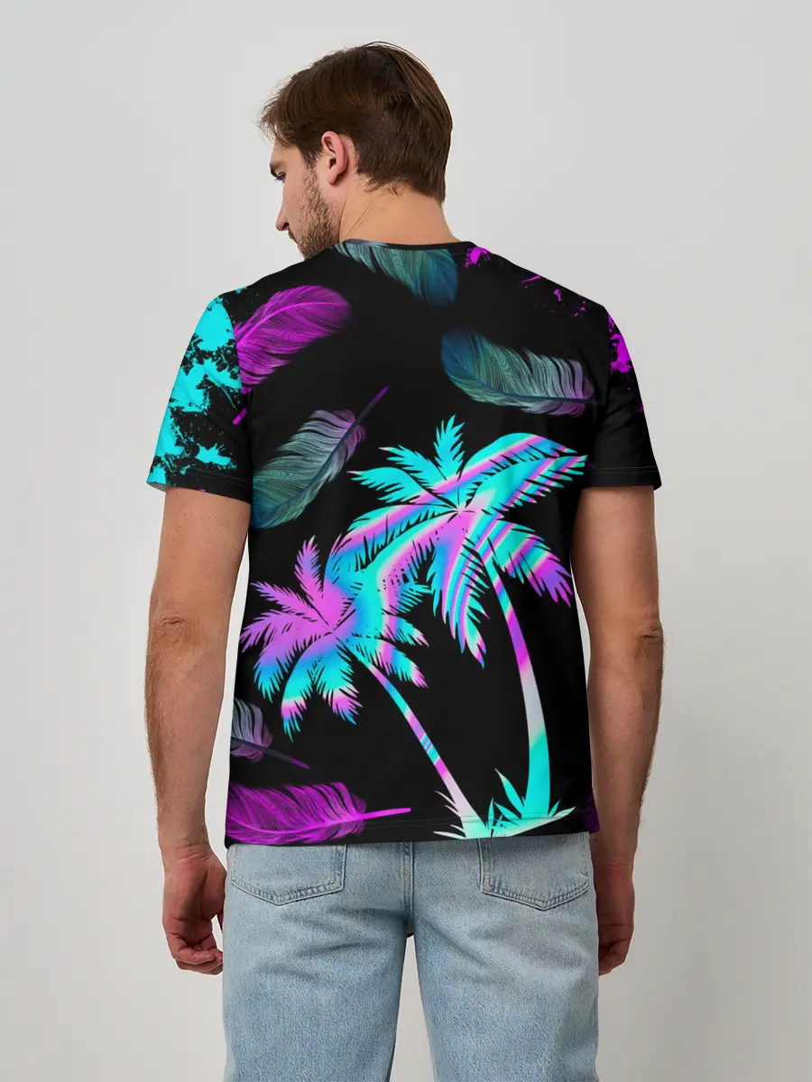 Мужская базовая футболка / Неоновое лето