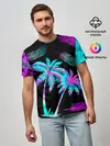 Мужская базовая футболка / Неоновое лето