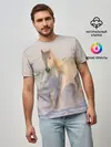 Мужская базовая футболка / Белая лошадь на снегу