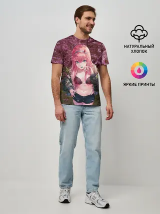 Мужская базовая футболка / Zero Two Сад сакуры