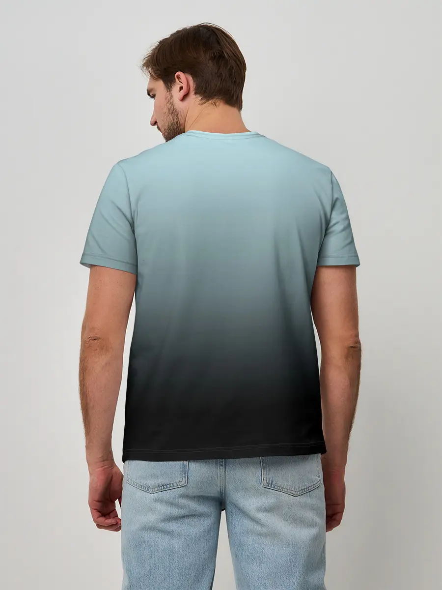 Мужская базовая футболка / Black and Blue gradient