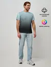 Мужская базовая футболка / Black and Blue gradient