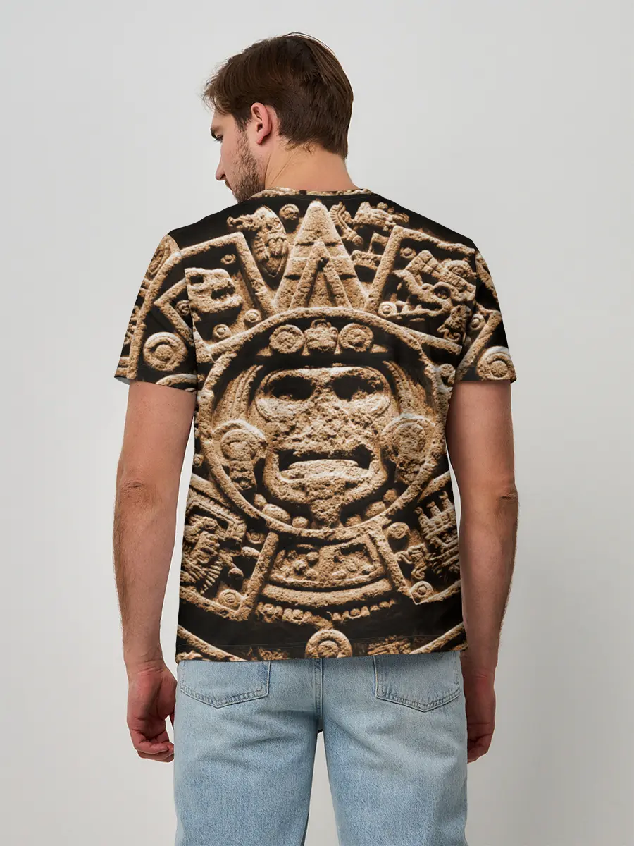 Мужская базовая футболка / Ацтекский Календарь