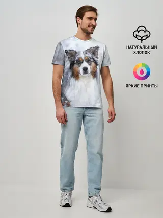 Мужская базовая футболка / Австралийская овчарка