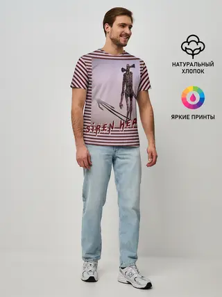 Мужская базовая футболка / Сиреноголовый Полосатый