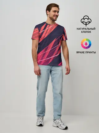 Мужская базовая футболка / Абстракция ,,Холодный Огонь