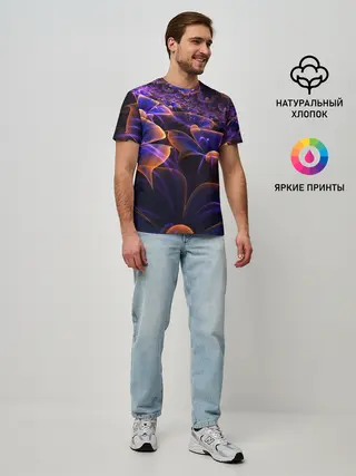 Мужская базовая футболка / Цветки во тьме
