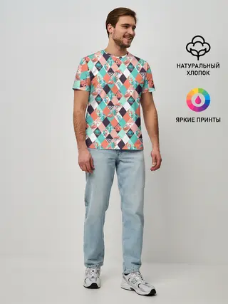 Мужская базовая футболка / Фламинго