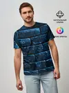 Мужская базовая футболка / Неоновая, кирпичная стена