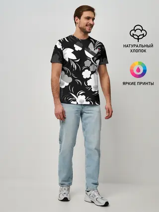 Мужская базовая футболка / Russia | Камуфляж белый