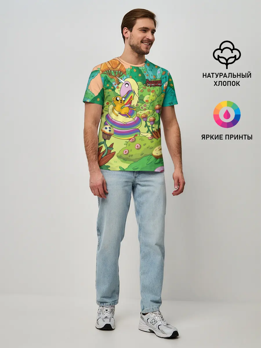 Мужская базовая футболка / Ливнерог и Джейк