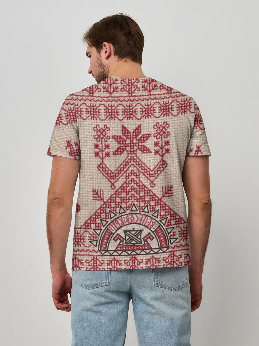 Мужская базовая футболка / Славянская вышивка | Узоры Руси