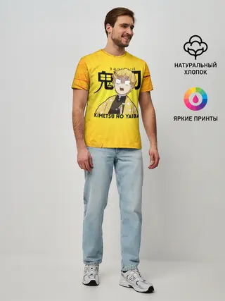 Мужская базовая футболка / Зеницу Агацума Kimetsu no Yaiba