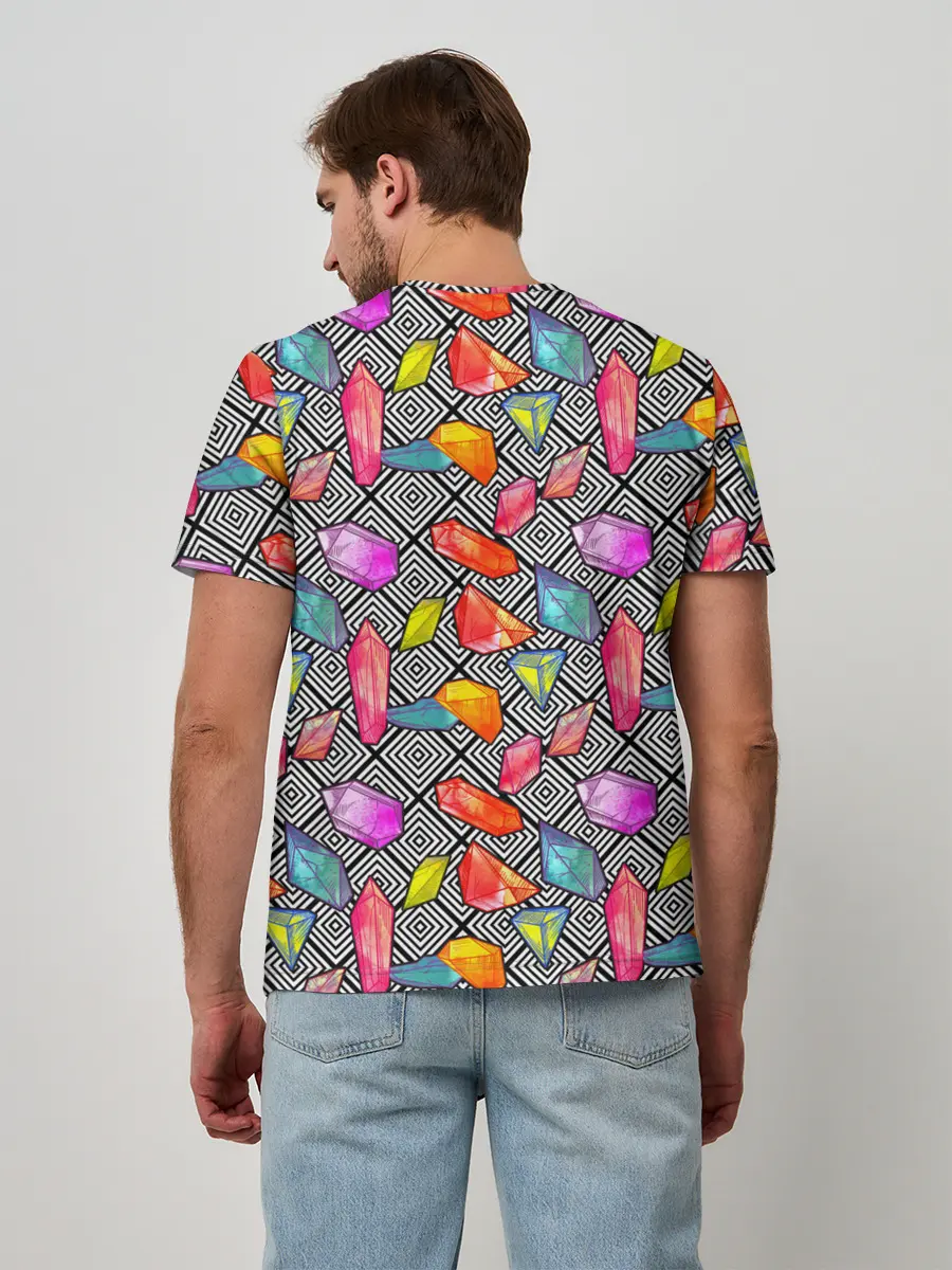 Мужская базовая футболка / Кристаллы