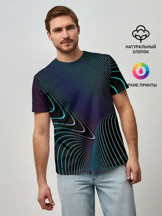Мужская базовая футболка / НЕОН STRIPES