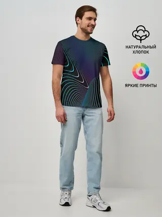 Мужская базовая футболка / НЕОН STRIPES