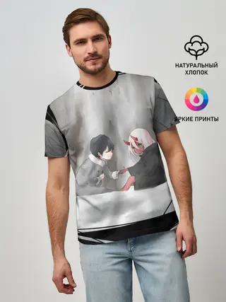 Мужская базовая футболка / ноль два перевертыш