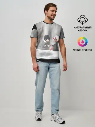 Мужская базовая футболка / ноль два перевертыш