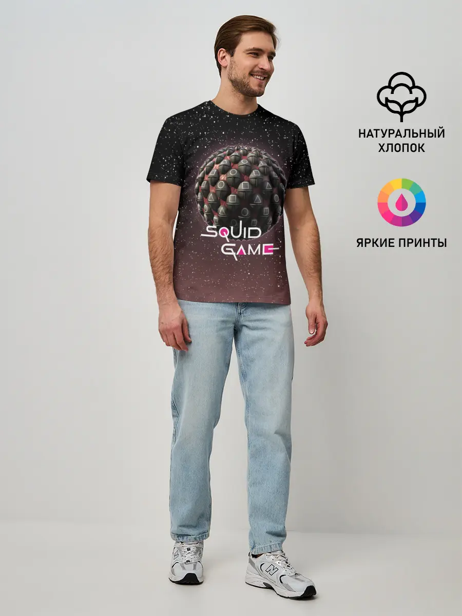 Мужская базовая футболка / ПЛАНЕТА ИГР | ИГРА В КАЛЬМАРА