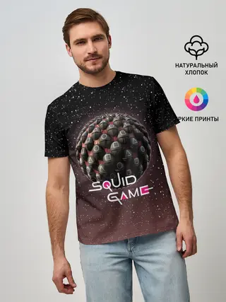 Мужская базовая футболка / ПЛАНЕТА ИГР | ИГРА В КАЛЬМАРА