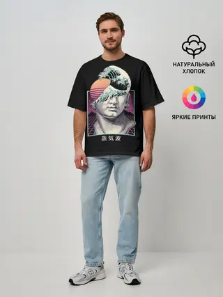 Мужская футболка оверсайз / Retro wave