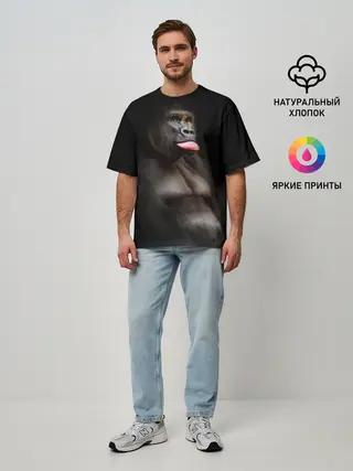 Мужская футболка оверсайз / Горилла