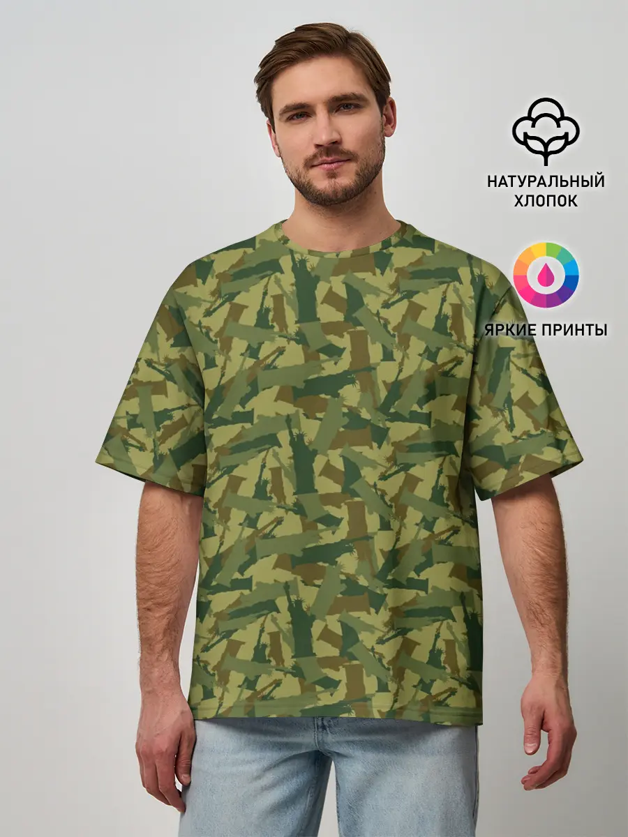 Мужская футболка оверсайз / Статуя Свободы