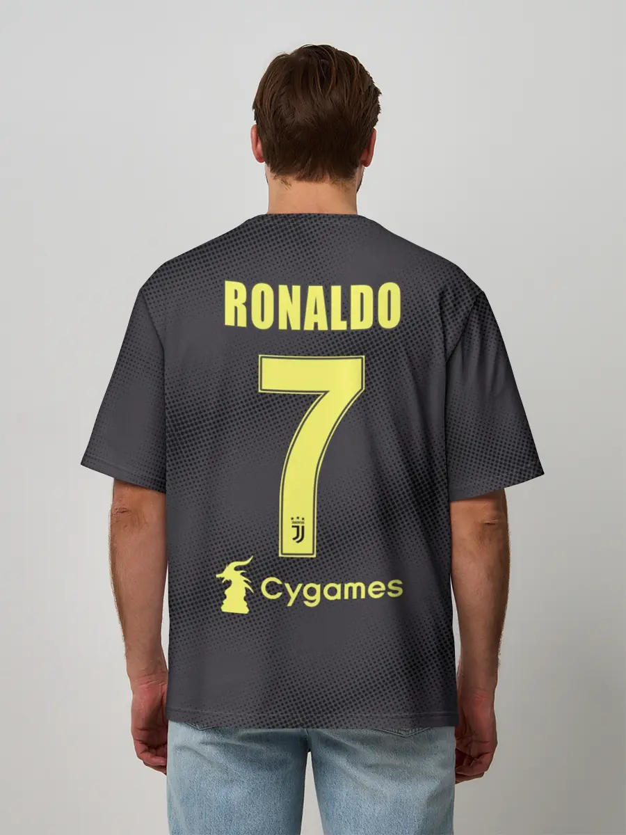 Мужская футболка оверсайз / Роналдо альтернативная 18-19