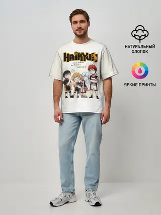 Мужская футболка оверсайз / Старшая Карасуно | Академия Шираторизава