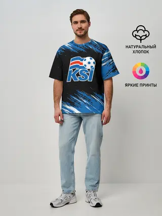 Мужская футболка оверсайз / KSI ICELAND - сборная.