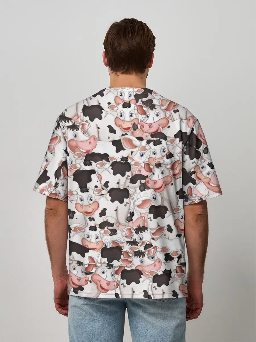 Мужская футболка оверсайз / Коровы