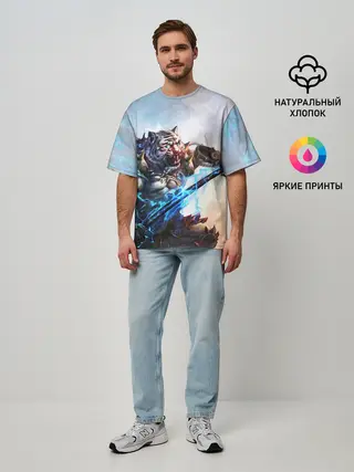 Мужская футболка оверсайз / Warrior Zoomorph